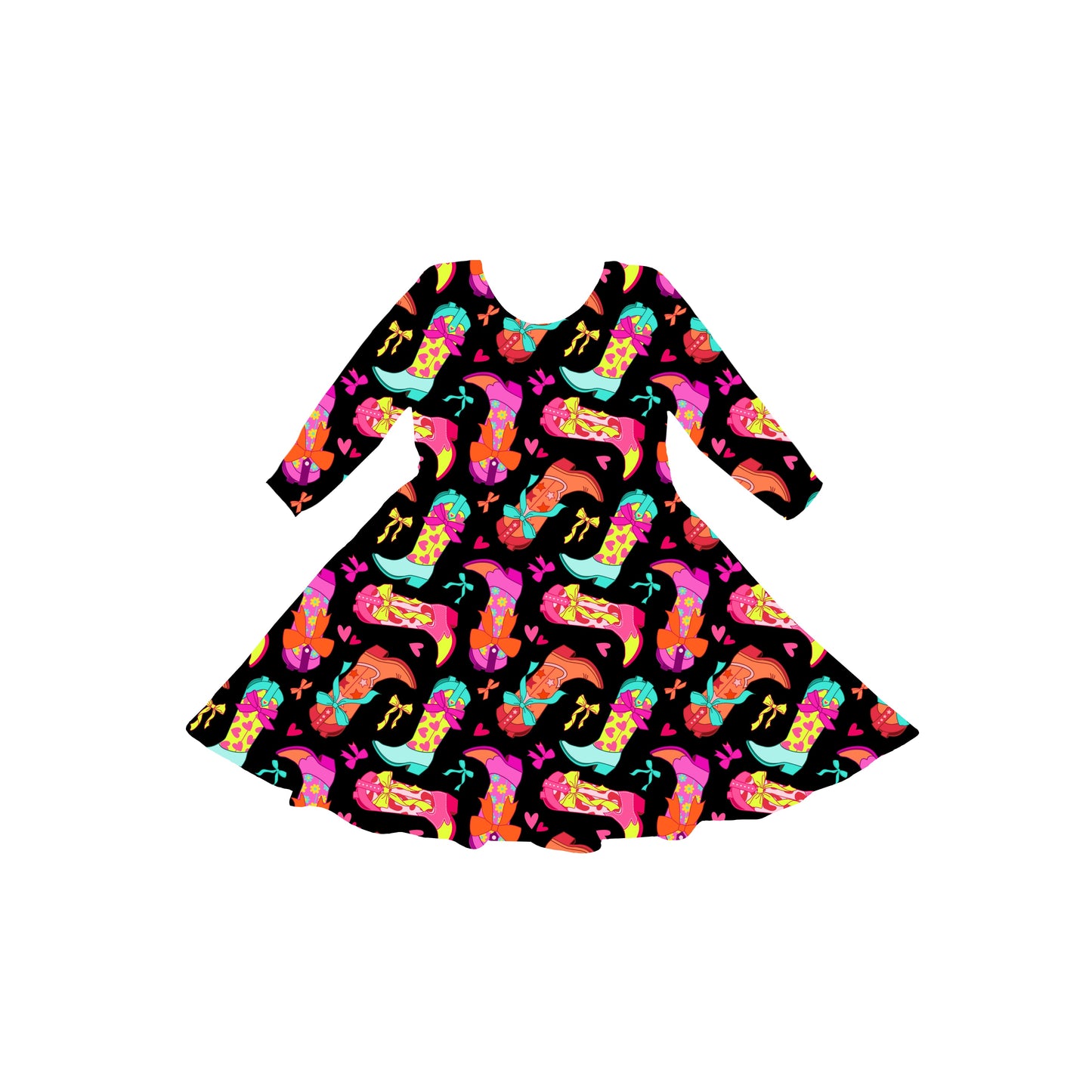 Neon Cowgirl Youth Twirl Dress *RTS*