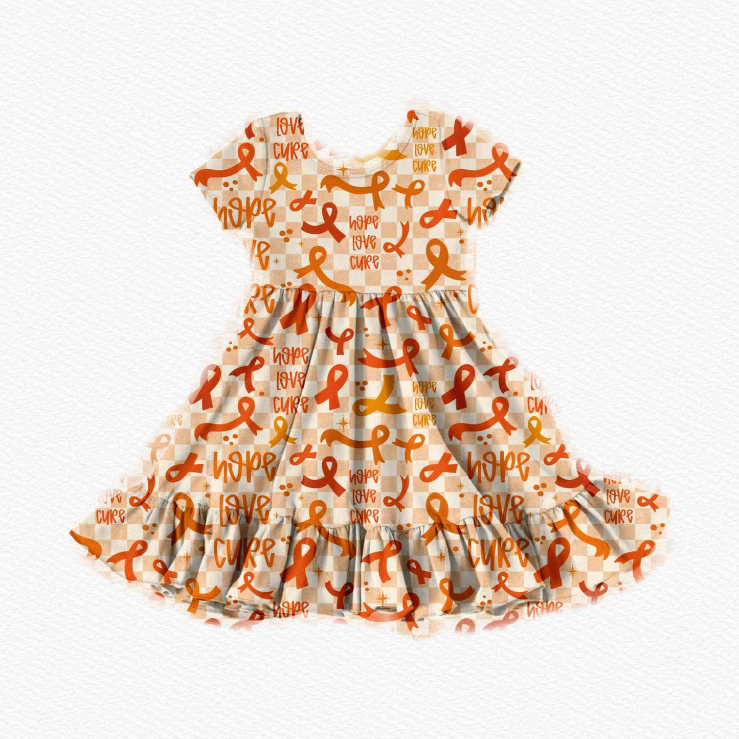 Orange Awareness Ribbon Youth Twirl Dress *RTS*