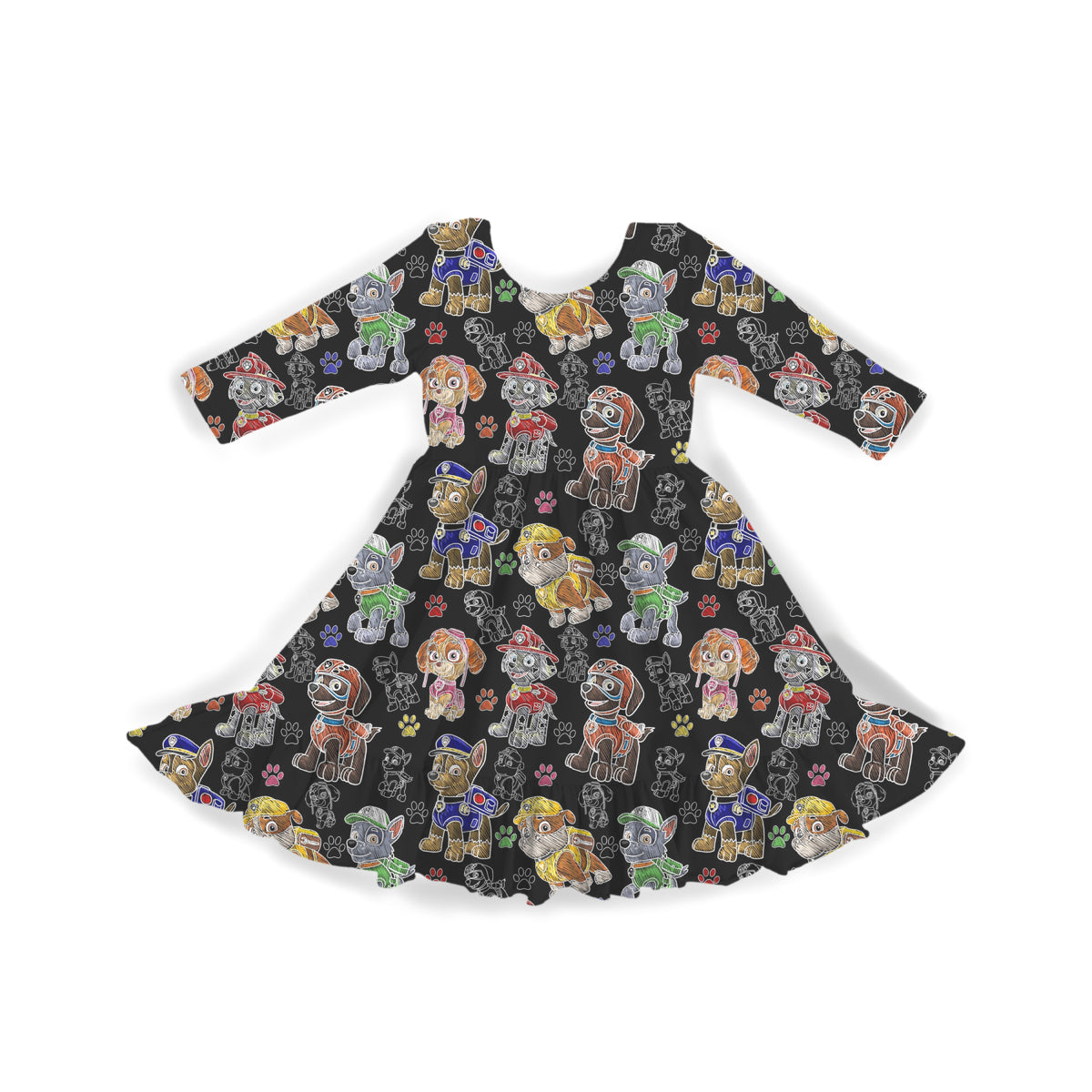 Chalk It Up With The Pups Youth Twirl Dress **PreOrder**