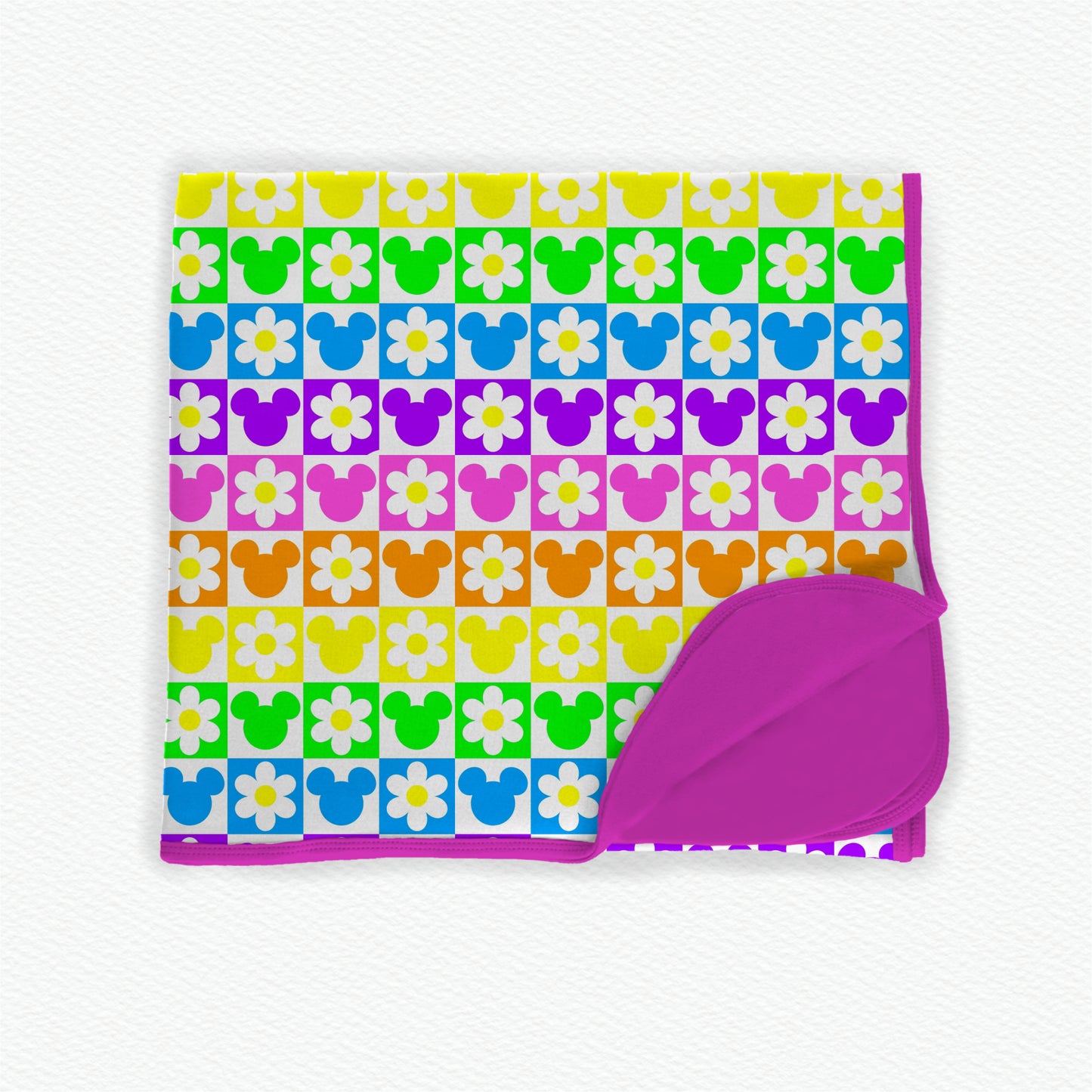 Retro Rainbow Mouse Bamboo Blanket *RTS*