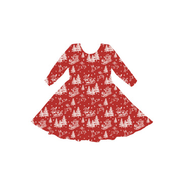 Dashing Through The Snow Youth Twirl Dress **PreOrder**