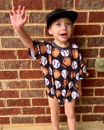 Play Ball!Medically Adaptable Romper *RTS*