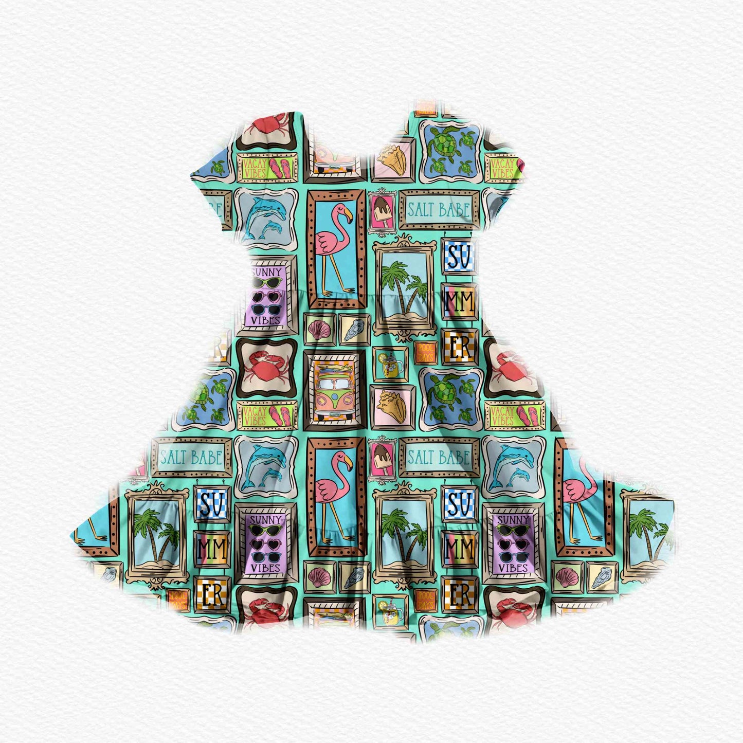 Coastal Cutie Vibes Youth Twirl Dress *RTS*
