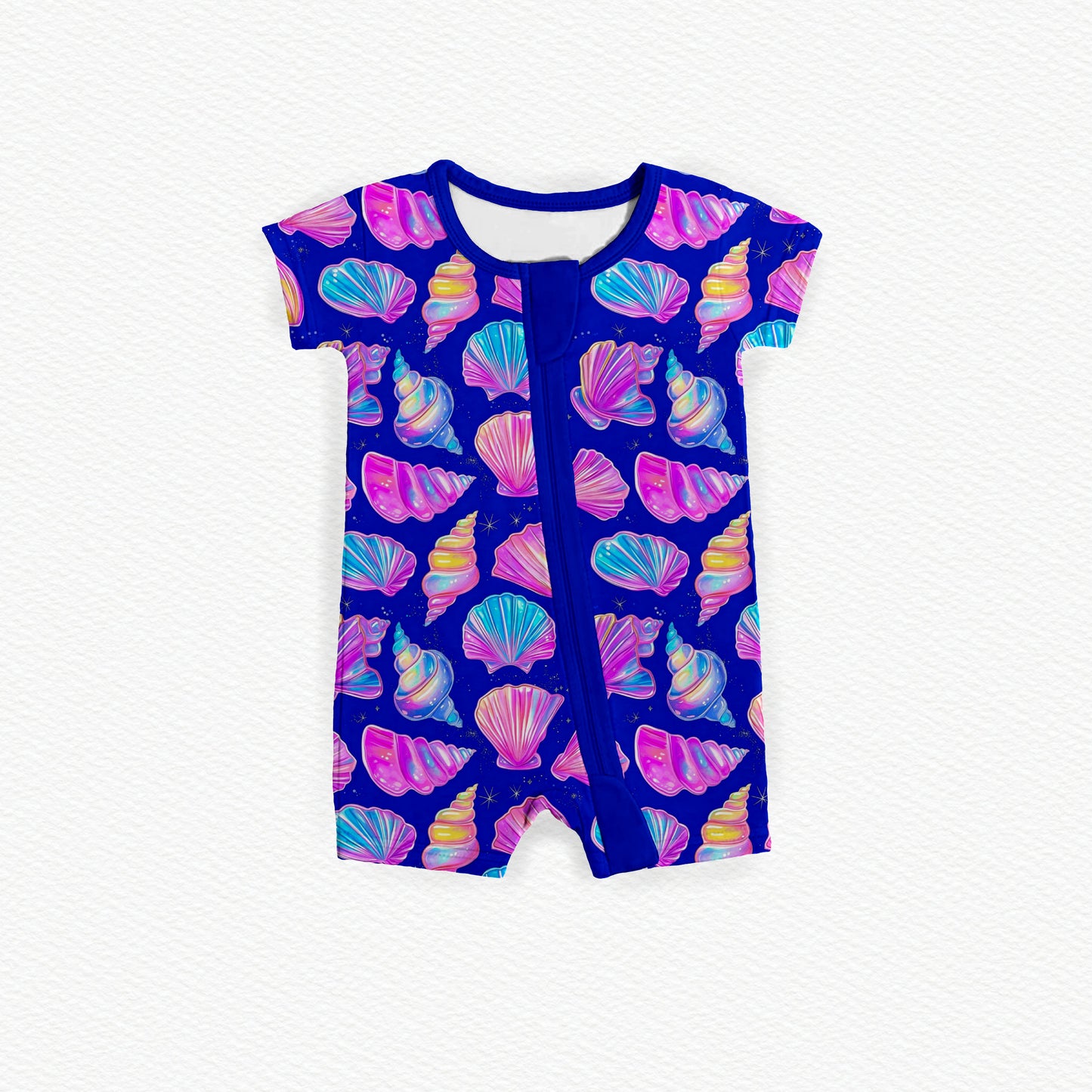 Neon Seashell Sparkle Zipper Shortie *RTS*