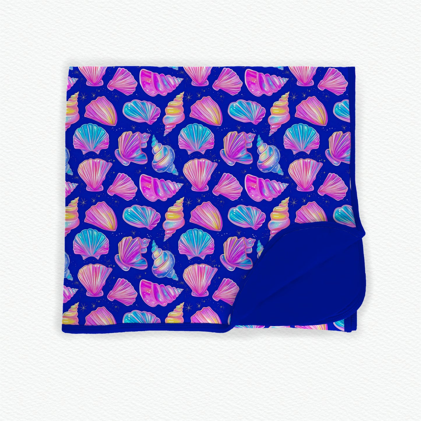 Neon Seashell Sparkle Bamboo Blanket *RTS*