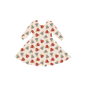 Teddy Tidings Youth Twirl Dress **PreOrder**