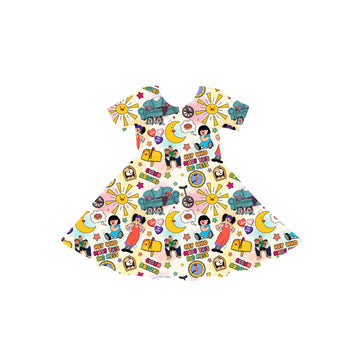 Tick Tock & Tidy Up Youth Twirl Dress **PreOrder**