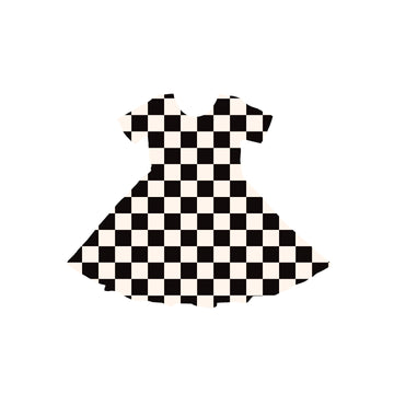 Black Checkered Youth Twirl Dress *RTS*