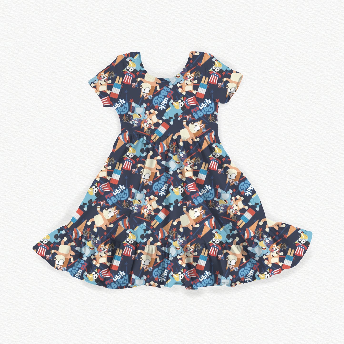 Patriotic Pup Pals Youth Twirl Dress *RTS*