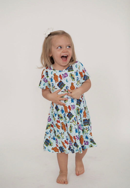 Blue House Besties Youth Twirl Dress *RTS*