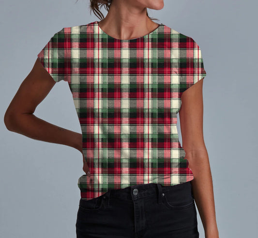 Yuletide Tartan Adult Women's T-shirt **PreOrder**
