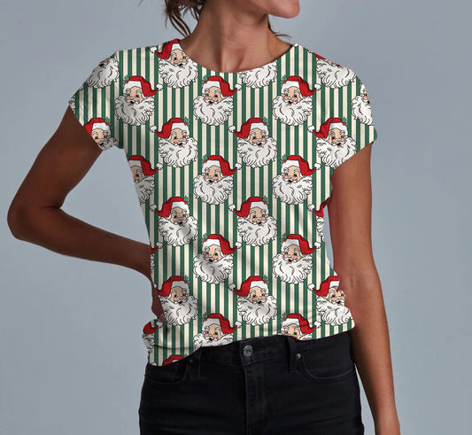 Vintage Santa Vibes Adult Women's T-shirt **PreOrder**