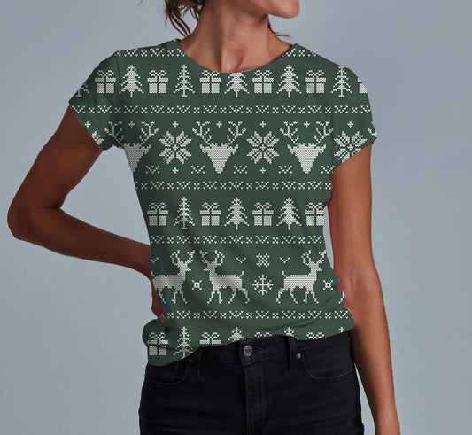 Winter Knit Wishes Adult Women's T-shirt **PreOrder**