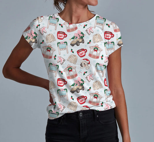Snowy Small Town Adult Women's T-shirt **PreOrder**