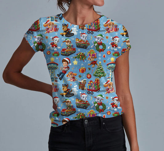 Holiday Hero Pups Adult Women's T-shirt **PreOrder**
