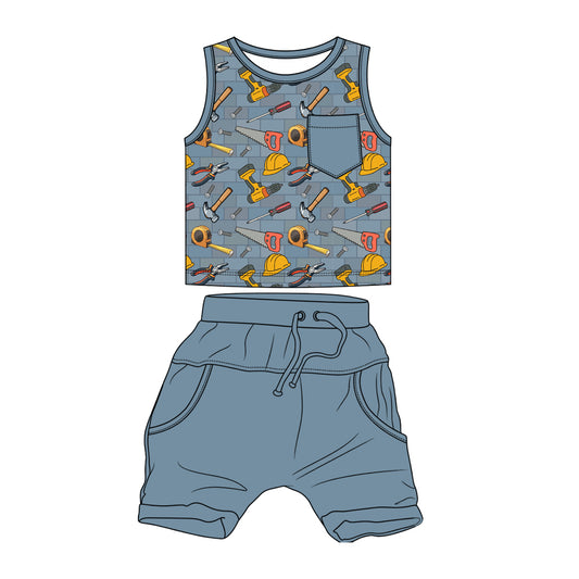Tool Time Daywear Tank top/Short Set *RTS*