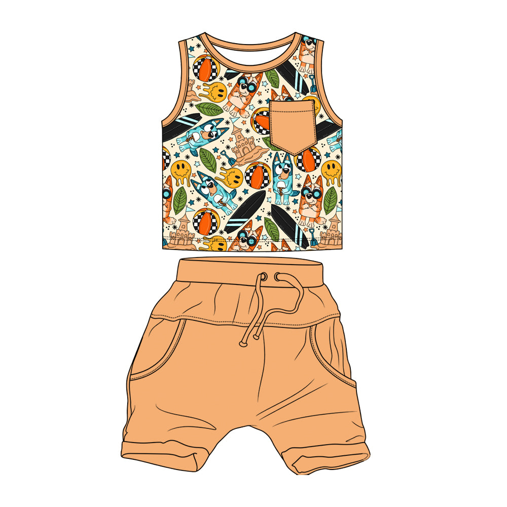 Surf Pup Summer Daywear Tank top/Short Set *RTS*