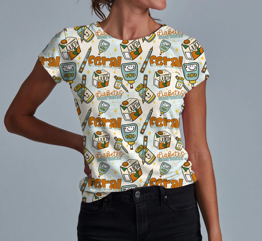 Feral Like My Blood Sugar Adult Women's T-shirt **PreOrder**