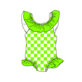Lime Check One Piece Swimwear *RTS*
