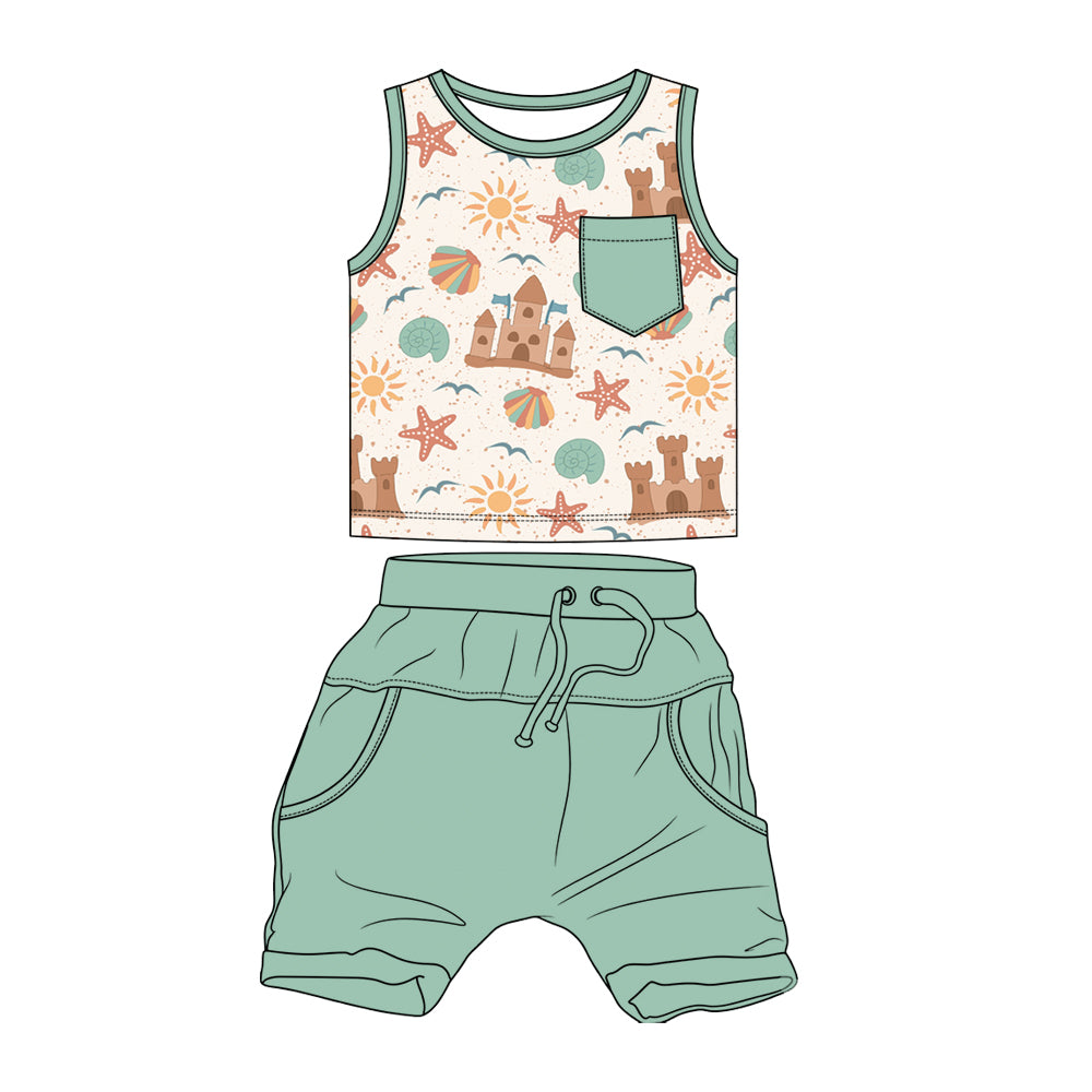 Beach Day Bliss Daywear Tank top/Short Set *RTS*
