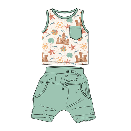 Beach Day Bliss Daywear Tank top/Short Set *RTS*