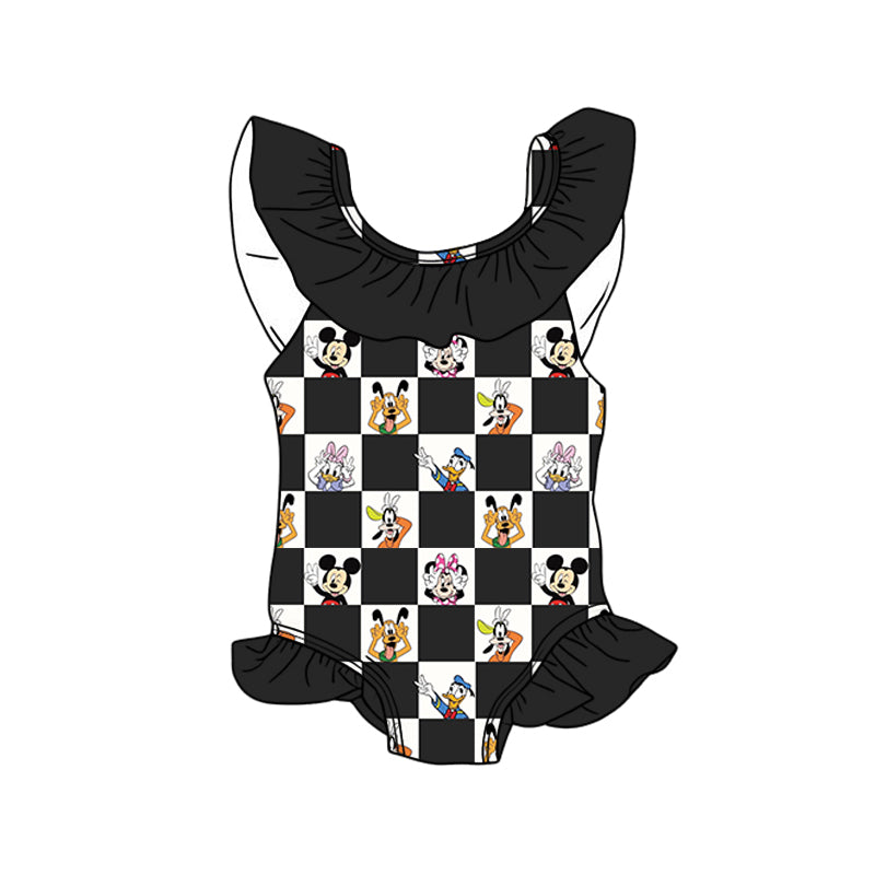 Checkered Magic One-Piece Medically Adaptable Swimwear *RTS*