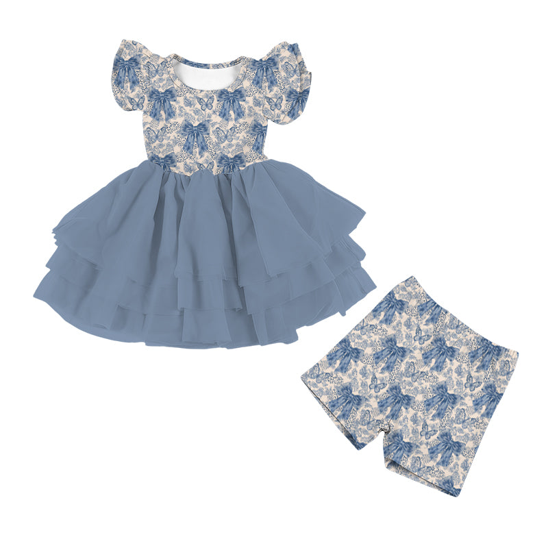 Blue Bow Darling Youth Tutu Dress *RTS*