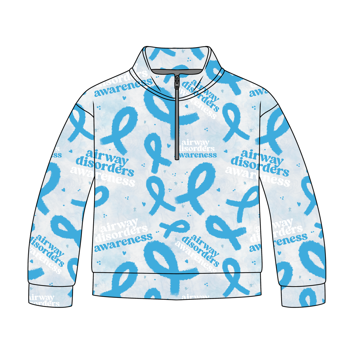 Airway Disorder Awareness Quarter Zip-Up **PreOrder**