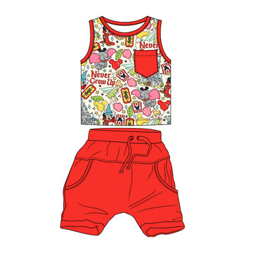 Never Grow Up Daywear Tank top/Short Set **PreOrder**