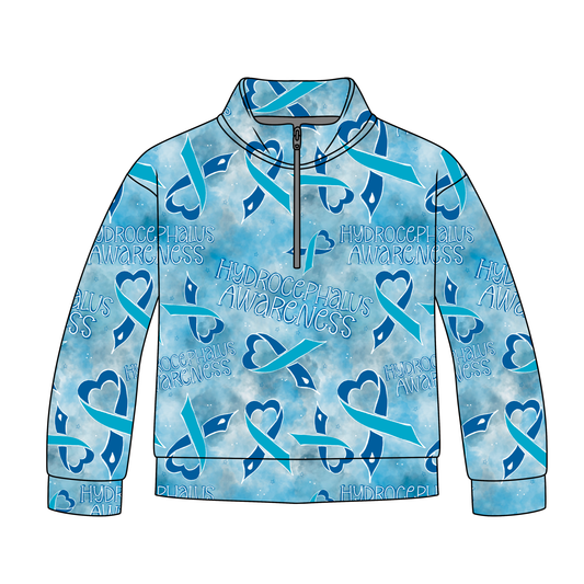 Hydrocephalus Awareness Quarter Zip-Up **PreOrder**