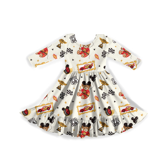 Born To Race Bears Youth Twirl Dress **PreOrder**