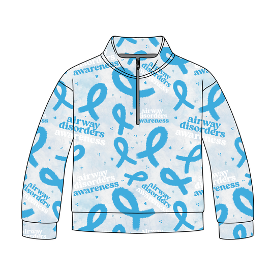 Airway Disorder Awareness Adult Quarter Zip-Up **PreOrder**