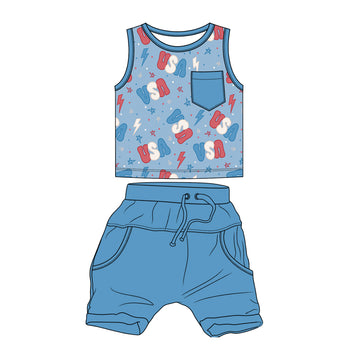 USA All Day Daywear Tank top/Short Set **PreOrder**