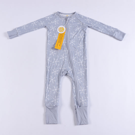 Let it Snow Ribbed Medically Adaptable Zipper Sleeper *RTS*