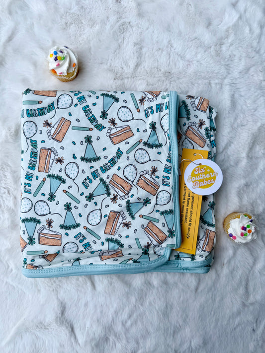 Birthday Boy Bamboo Blanket *RTS*