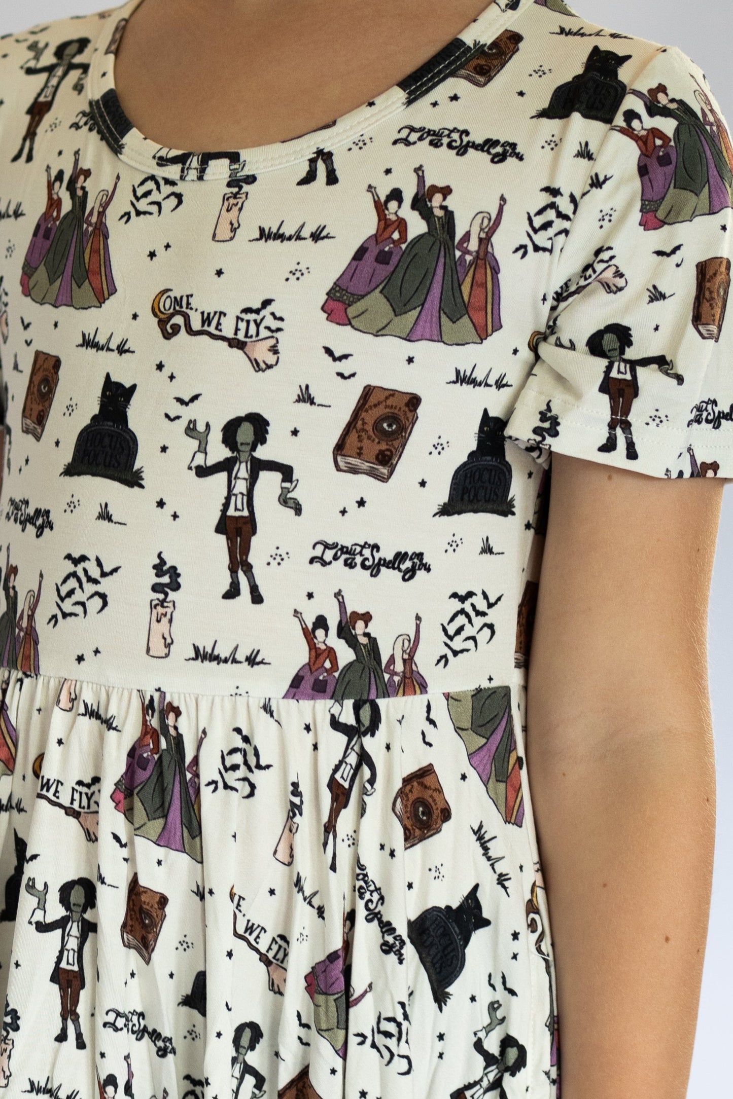 Spooky Spellbound Sisters Youth Twirl Dress **PreOrder**