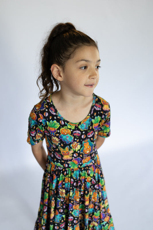 Pumpkin Patch Poke Pals  Youth Twirl Dress **PreOrder**