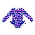 Neon Seashell Sparkle Rashguard One-Piece Swimwear *RTS*