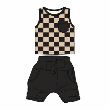 Check The Vibe Daywear Tank top/Short Set **PreOrder**
