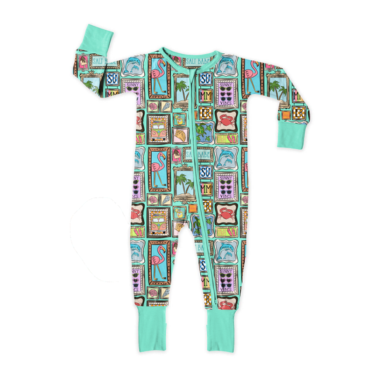 Coastal Cutie Vibes Medically Adaptable Zipper Sleeper *RTS*