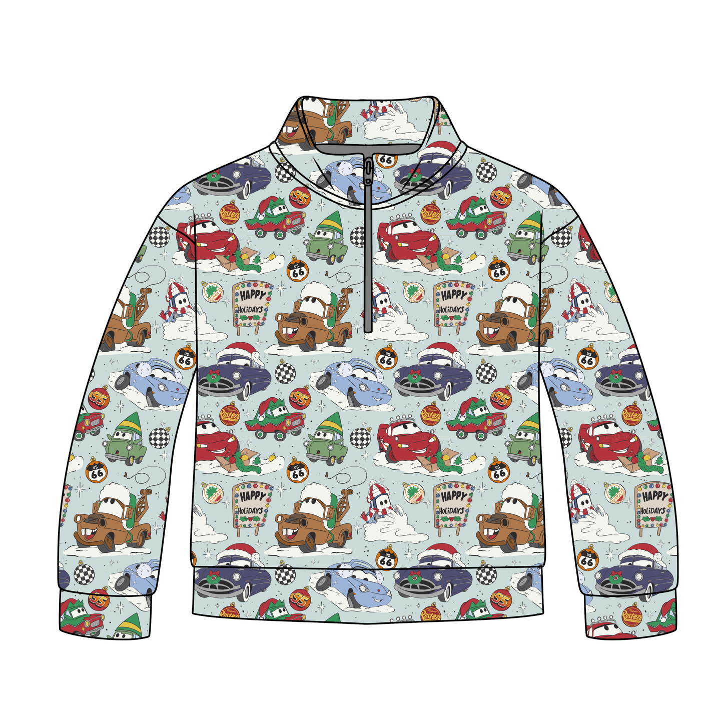 Holiday Pit Stop Adult Quarter Zip-Up **PreOrder**