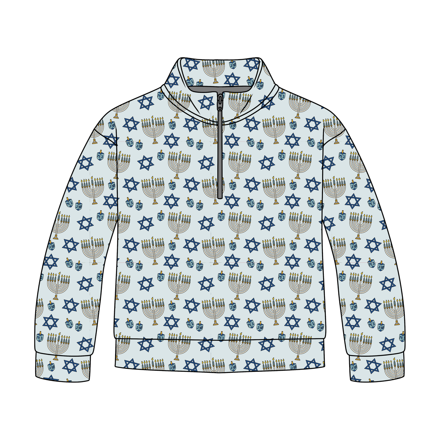 Happy Hannukah Adult Quarter Zip-Up **PreOrder**
