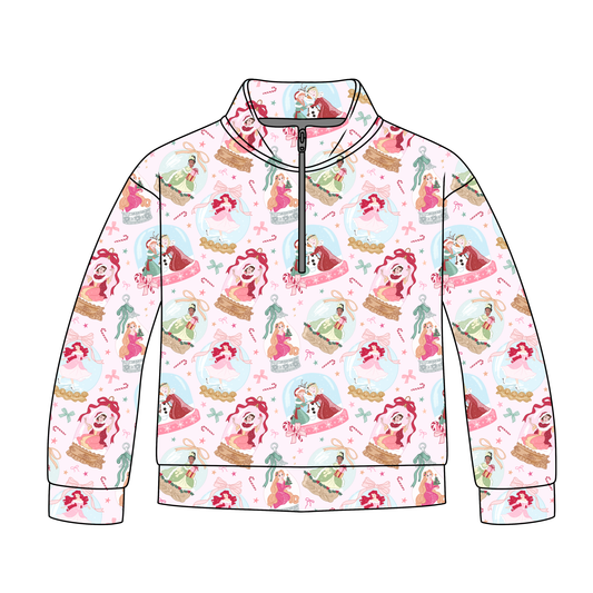 Enchanted Christmas Globes Adult Quarter Zip-Up **PreOrder**