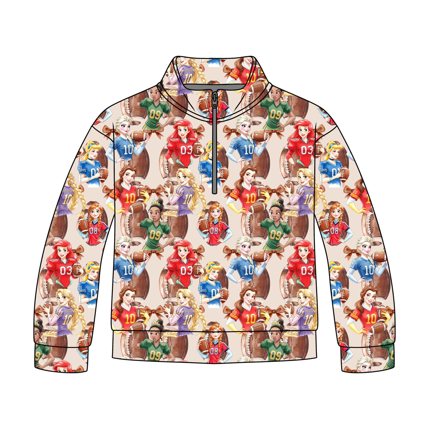 Fairytale Football Adult Quarter Zip-Up **PreOrder**