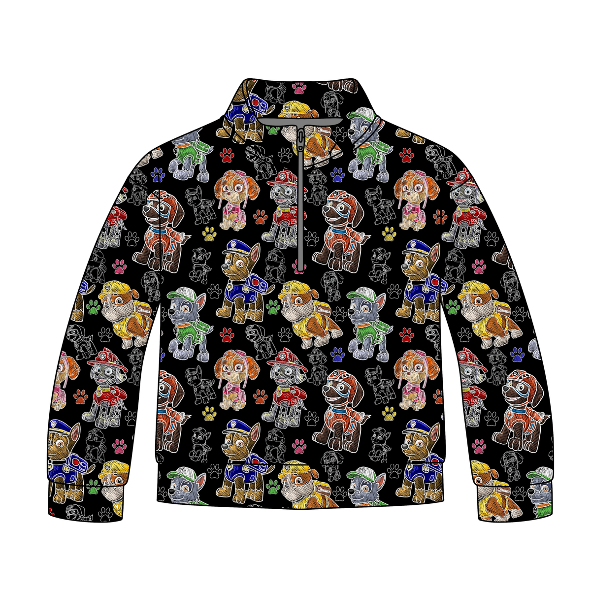 Chalk It Up With The Pups Quarter Zip-Up **PreOrder**