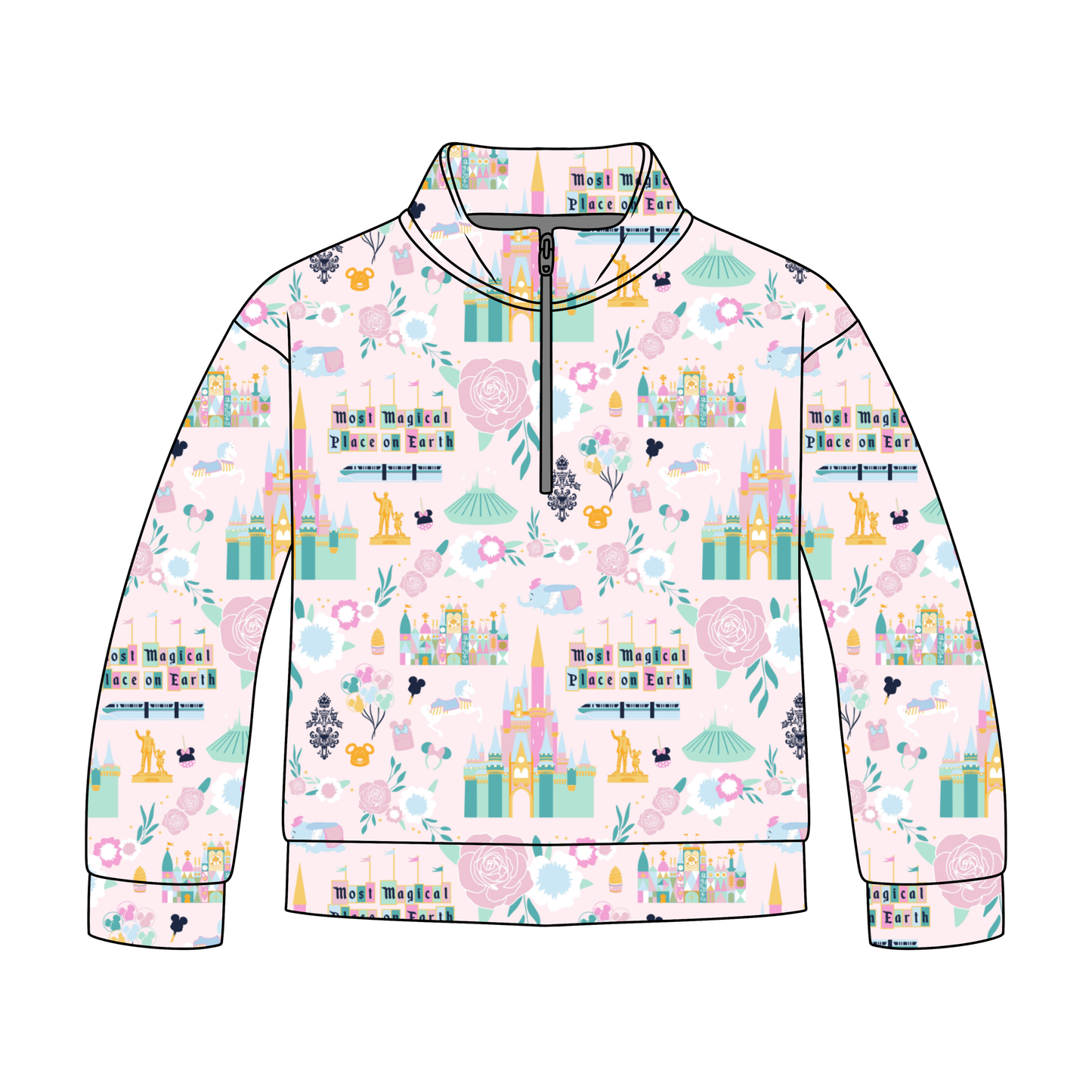 Where Magic Blooms Adult Quarter Zip-Up **PreOrder**