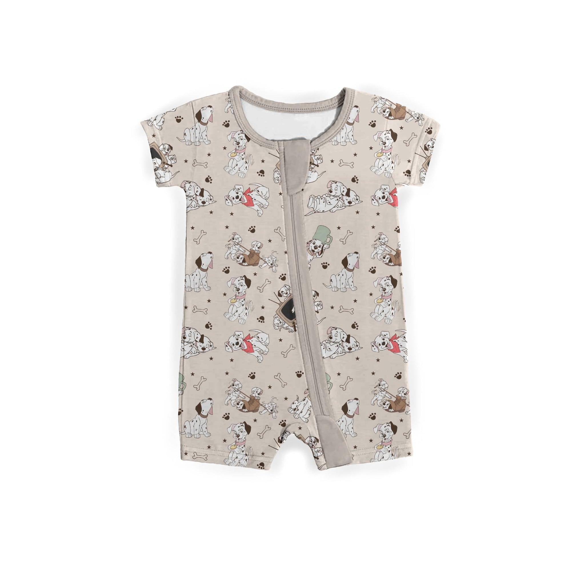 Dalmatian Days! Medically Adaptable Zipper Shortie *RTS*