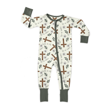 He Is Risen Floral Zipper Sleeper **PreOrder**