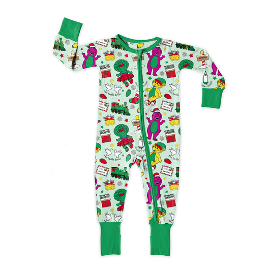 Holiday Dino Happiness Zipper Sleeper **PreOrder**