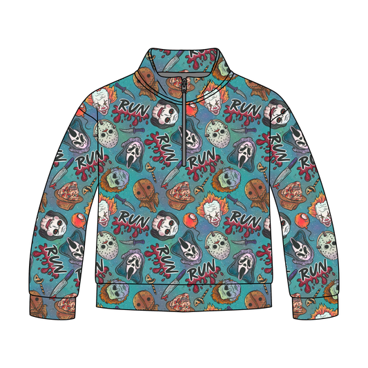 Halloween Horror Adult Quarter Zip-Up **PreOrder**